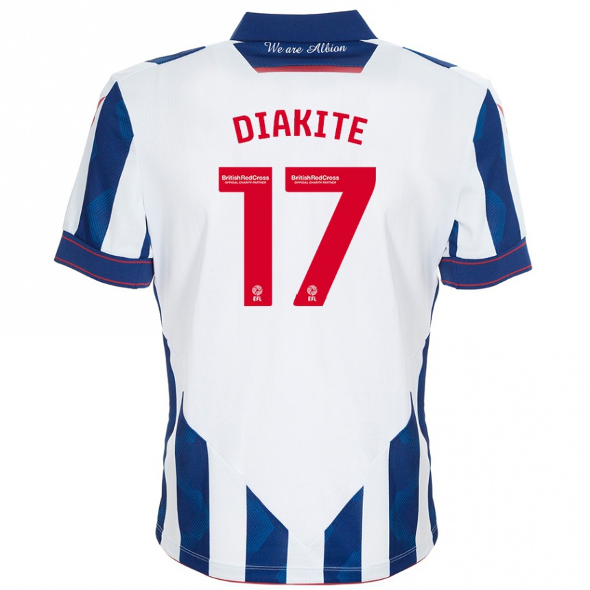 Mujer Fútbol Camiseta Ousmane Diakité #17 Blanco Azul Oscuro 1ª Equipación 2024/25 México