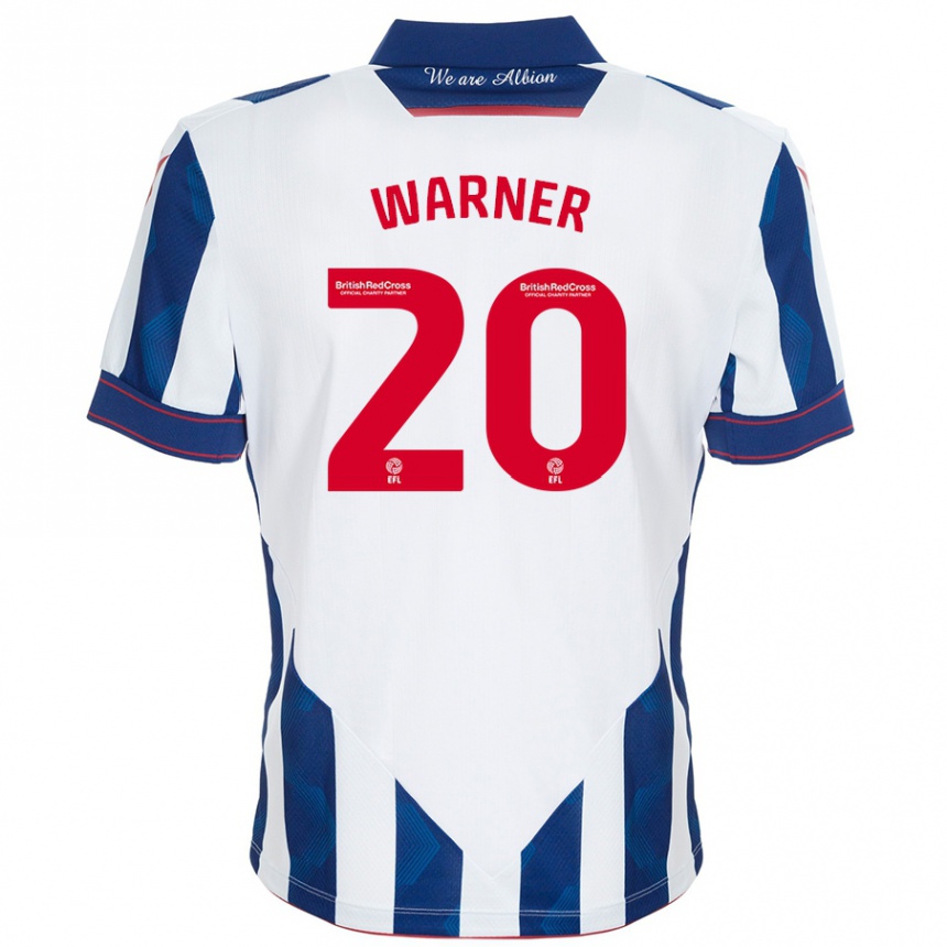 Mujer Fútbol Camiseta Phoebe Warner #20 Blanco Azul Oscuro 1ª Equipación 2024/25 México