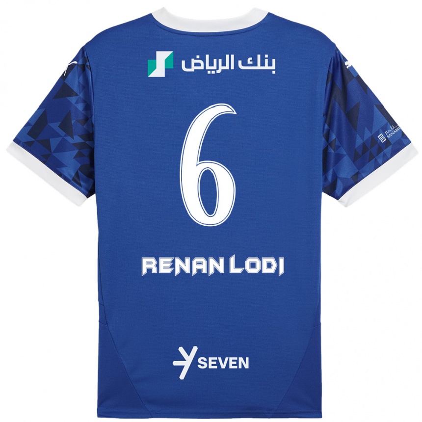 Mujer Fútbol Camiseta Renan Lodi #6 Azul Oscuro Blanco 1ª Equipación 2024/25 México