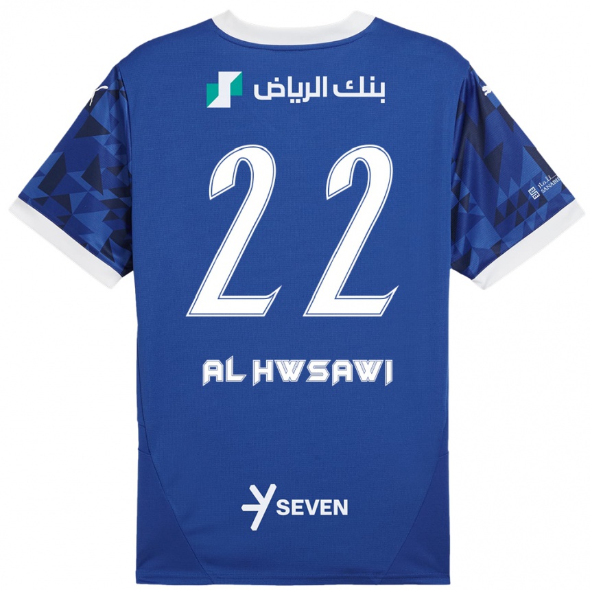 Mujer Fútbol Camiseta Shorouq Al-Hwsawi #22 Azul Oscuro Blanco 1ª Equipación 2024/25 México