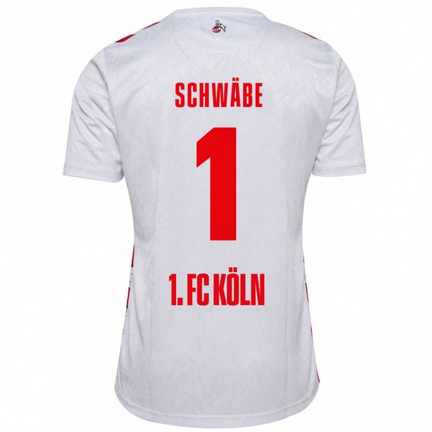 Mujer Fútbol Camiseta Marvin Schwäbe #1 Blanco Rojo 1ª Equipación 2024/25 México