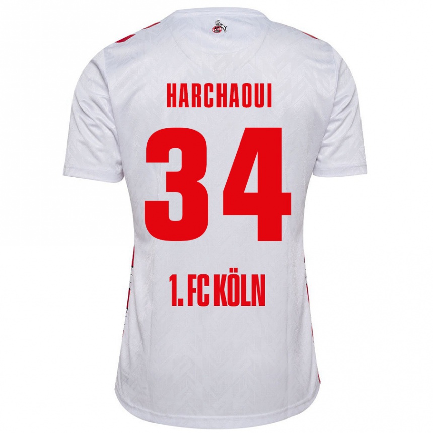 Mujer Fútbol Camiseta Fayssal Harchaoui #34 Blanco Rojo 1ª Equipación 2024/25 México