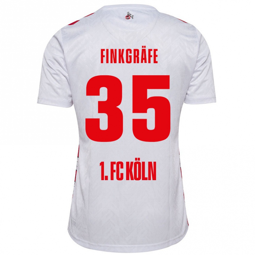 Mujer Fútbol Camiseta Max Finkgräfe #35 Blanco Rojo 1ª Equipación 2024/25 México