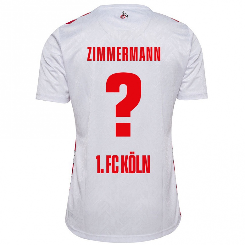 Mujer Fútbol Camiseta Nick Zimmermann #0 Blanco Rojo 1ª Equipación 2024/25 México