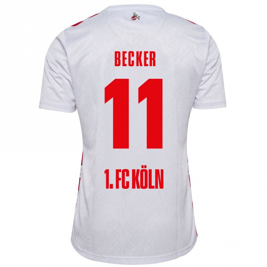 Mujer Fútbol Camiseta Marlon Becker #11 Blanco Rojo 1ª Equipación 2024/25 México