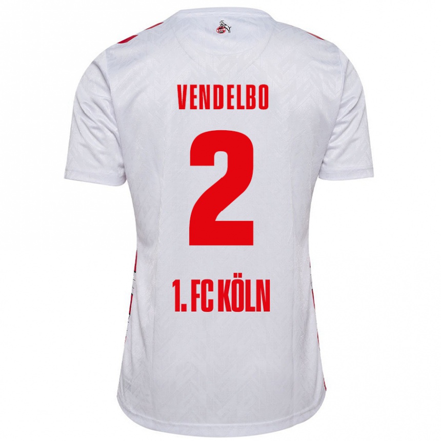 Mujer Fútbol Camiseta Sofie Vendelbo #2 Blanco Rojo 1ª Equipación 2024/25 México