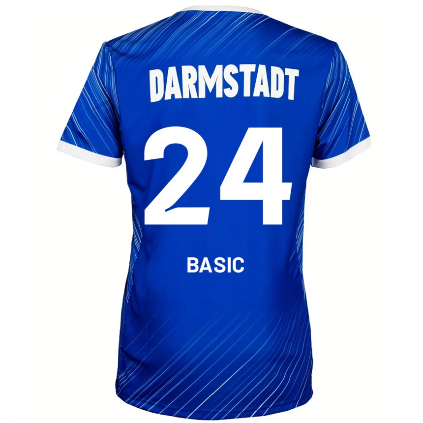 Mujer Fútbol Camiseta Benjamin Basic #24 Azul Blanco 1ª Equipación 2024/25 México