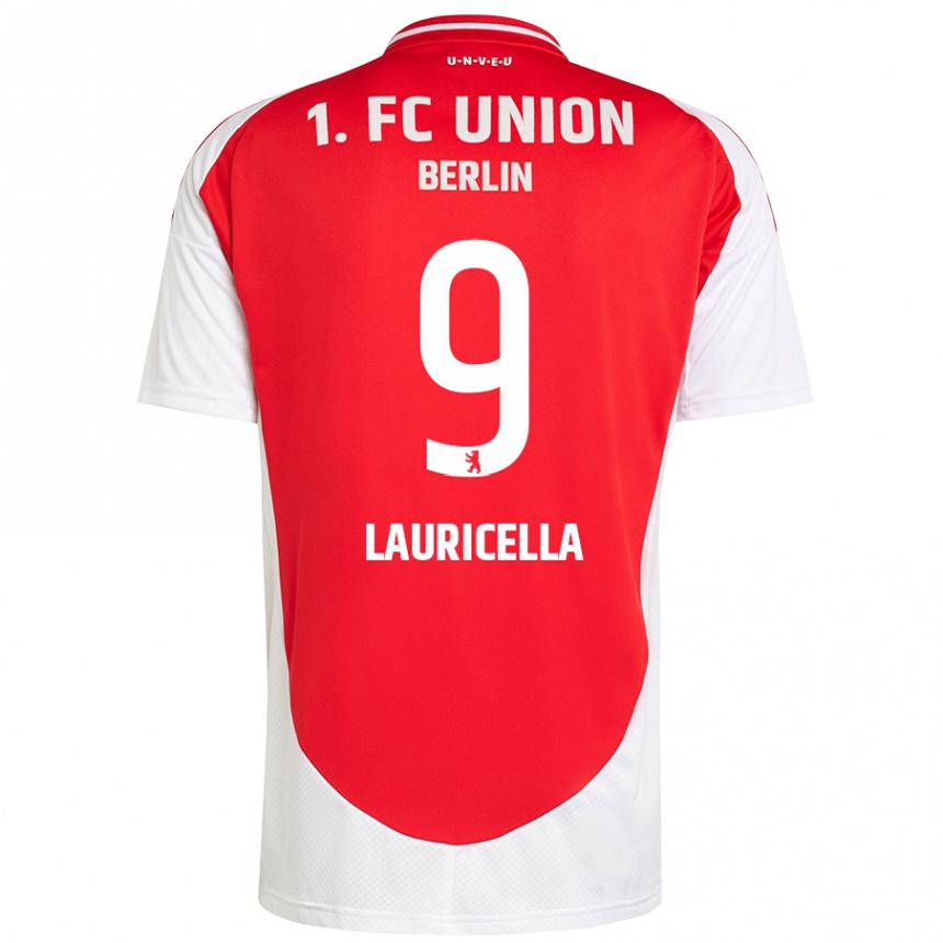 Mujer Fútbol Camiseta Guiseppe Lauricella #9 Rojo Blanco 1ª Equipación 2024/25 México