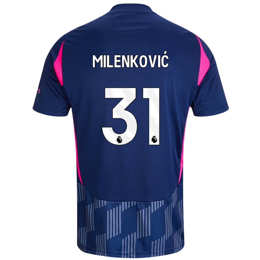 Mujer Fútbol Camiseta Nikola Milenković #31 Azul Real Rosa 2ª Equipación 2024/25 México