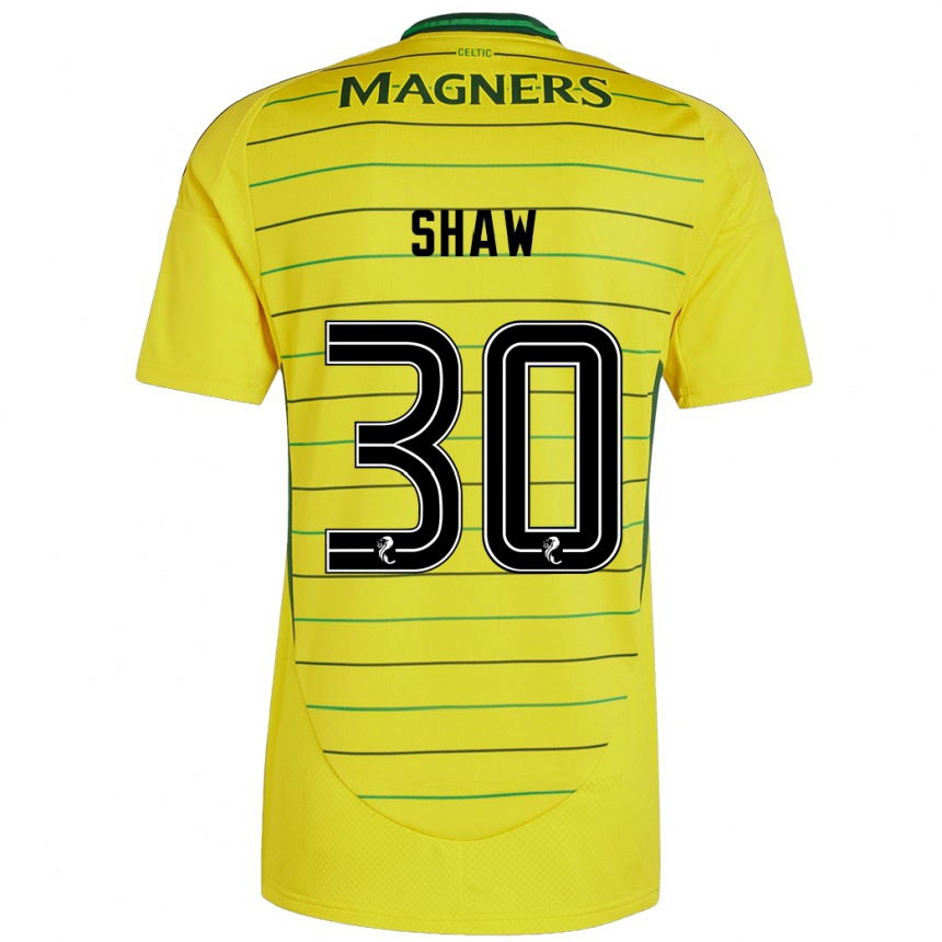 Mujer Fútbol Camiseta Liam Shaw #30 Amarillo 2ª Equipación 2024/25 México