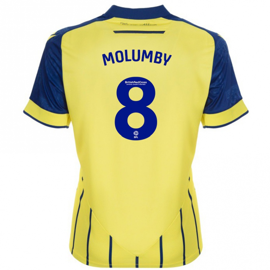 Mujer Fútbol Camiseta Jayson Molumby #8 Amarillo Azul 2ª Equipación 2024/25 México