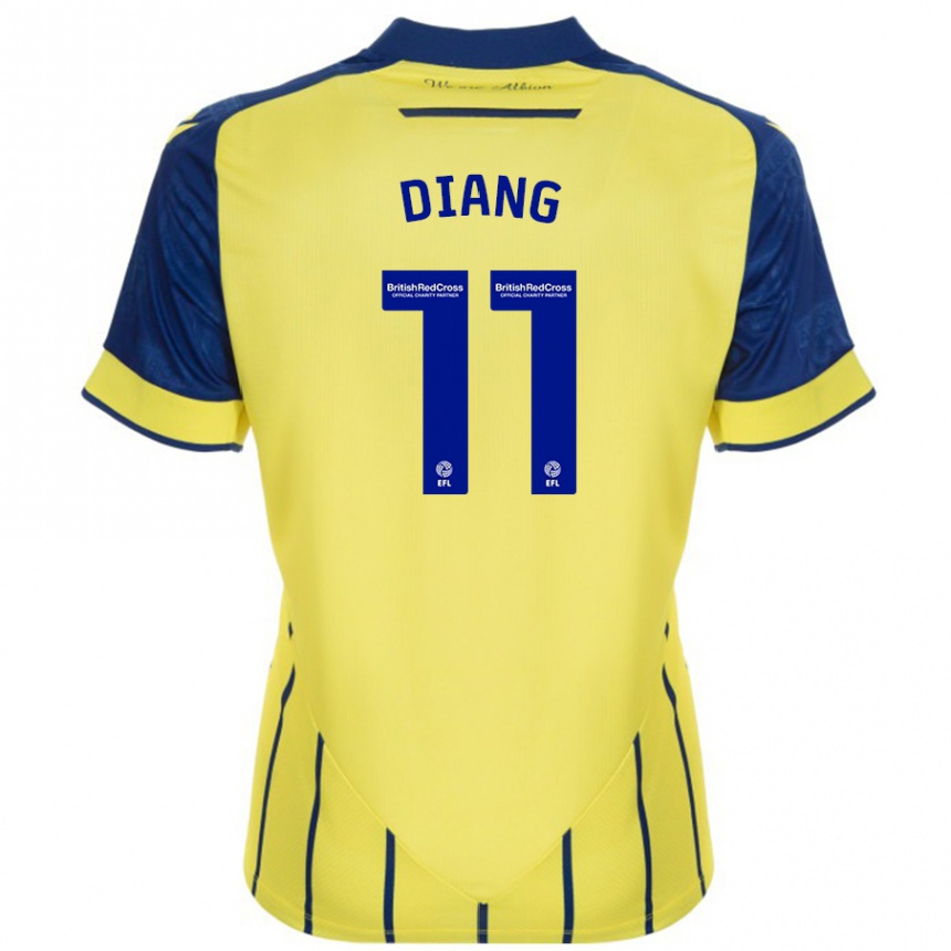 Mujer Fútbol Camiseta Grady Diangana #11 Amarillo Azul 2ª Equipación 2024/25 México