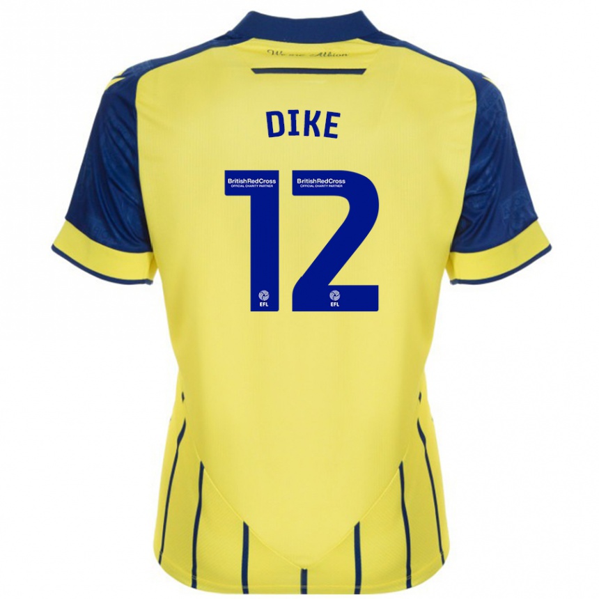 Mujer Fútbol Camiseta Daryl Dike #12 Amarillo Azul 2ª Equipación 2024/25 México