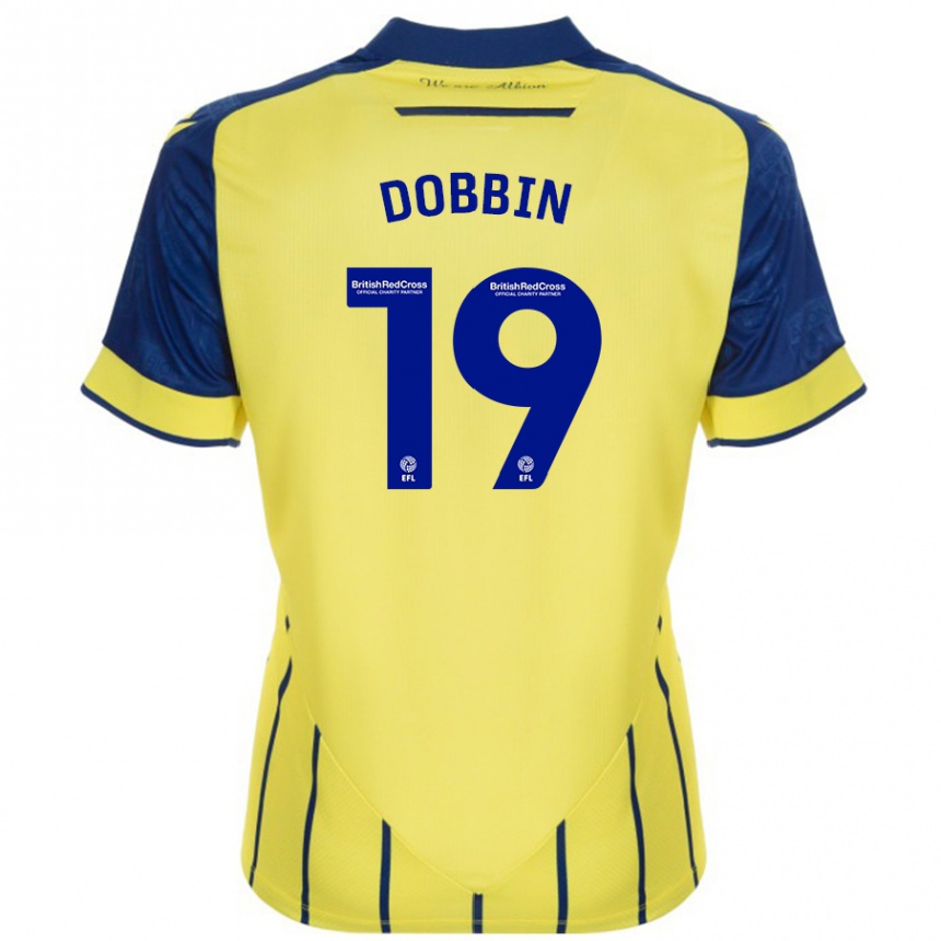 Mujer Fútbol Camiseta Lewis Dobbin #19 Amarillo Azul 2ª Equipación 2024/25 México