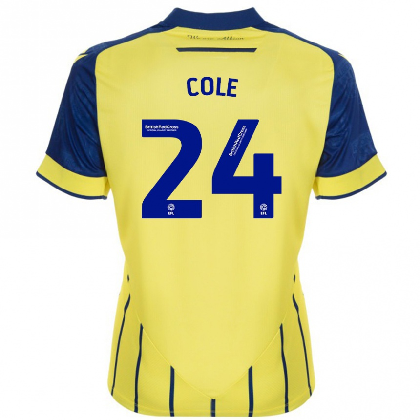 Mujer Fútbol Camiseta Delphi Cole #24 Amarillo Azul 2ª Equipación 2024/25 México