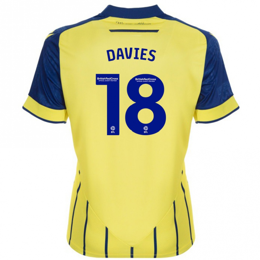 Mujer Fútbol Camiseta Jessica Davies #18 Amarillo Azul 2ª Equipación 2024/25 México