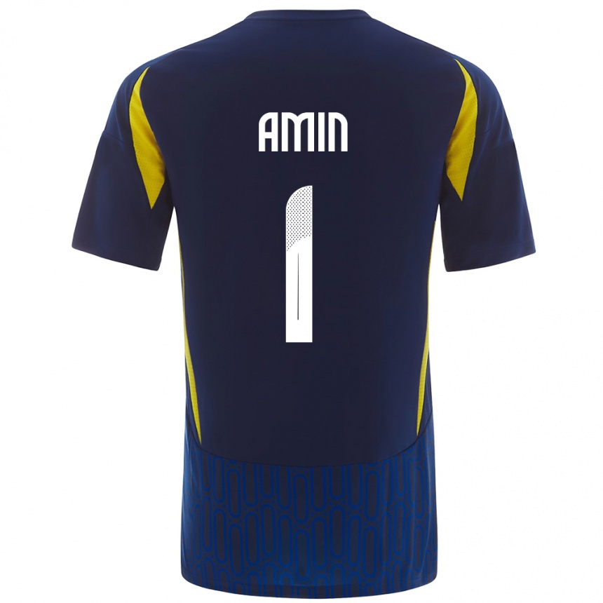 Mujer Fútbol Camiseta Amin Al-Bukhari #1 Azul Amarillo 2ª Equipación 2024/25 México