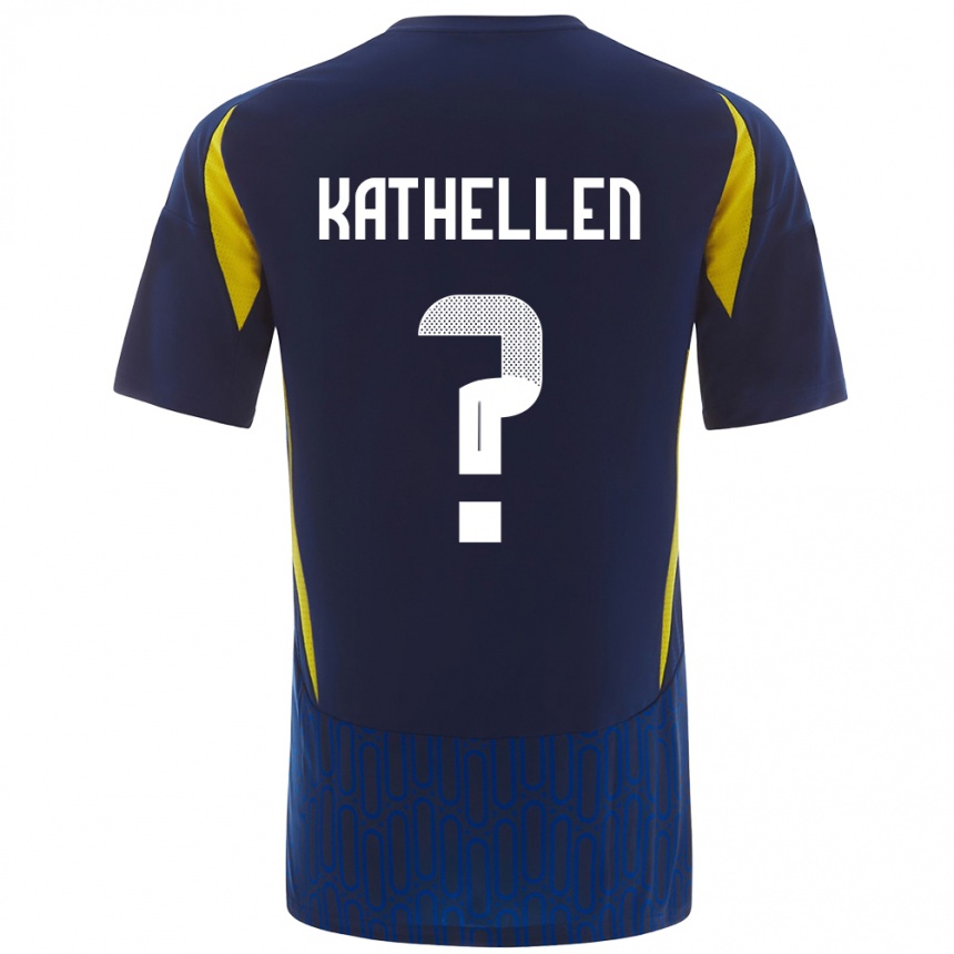 Mujer Fútbol Camiseta Kathellen #0 Azul Amarillo 2ª Equipación 2024/25 México