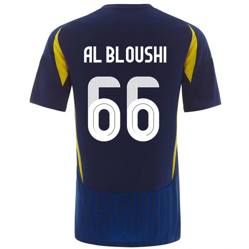 Mujer Fútbol Camiseta Reem Al-Bloushi #66 Azul Amarillo 2ª Equipación 2024/25 México