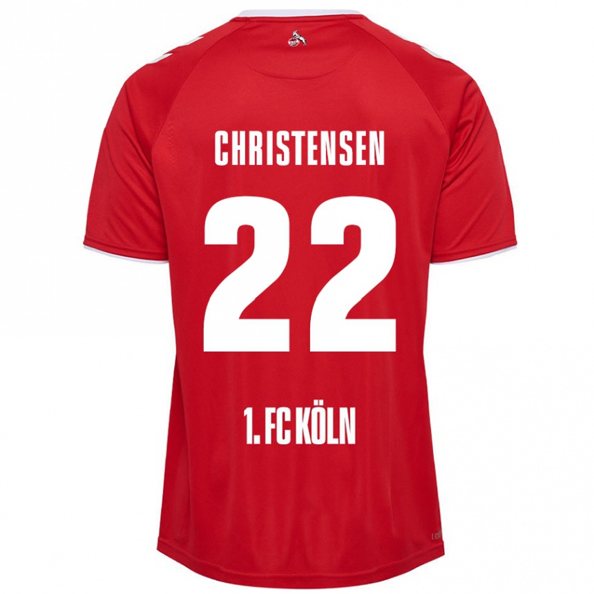 Mujer Fútbol Camiseta Jacob Christensen #22 Rojo Blanco 2ª Equipación 2024/25 México