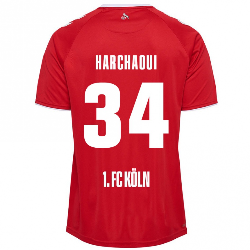 Mujer Fútbol Camiseta Fayssal Harchaoui #34 Rojo Blanco 2ª Equipación 2024/25 México