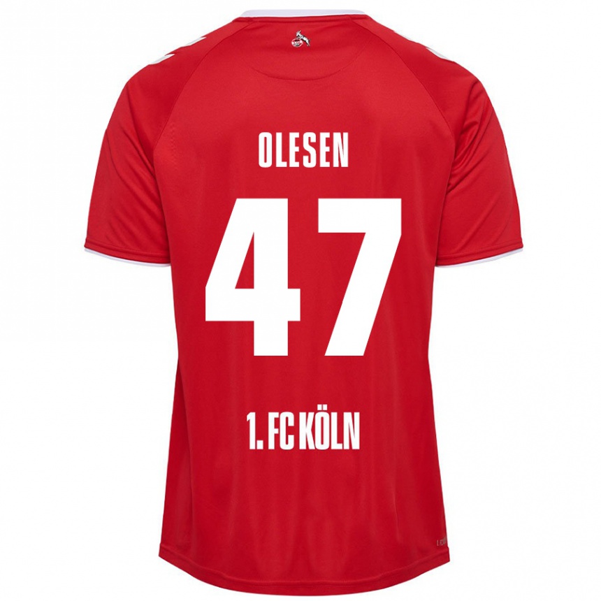 Mujer Fútbol Camiseta Mathias Olesen #47 Rojo Blanco 2ª Equipación 2024/25 México