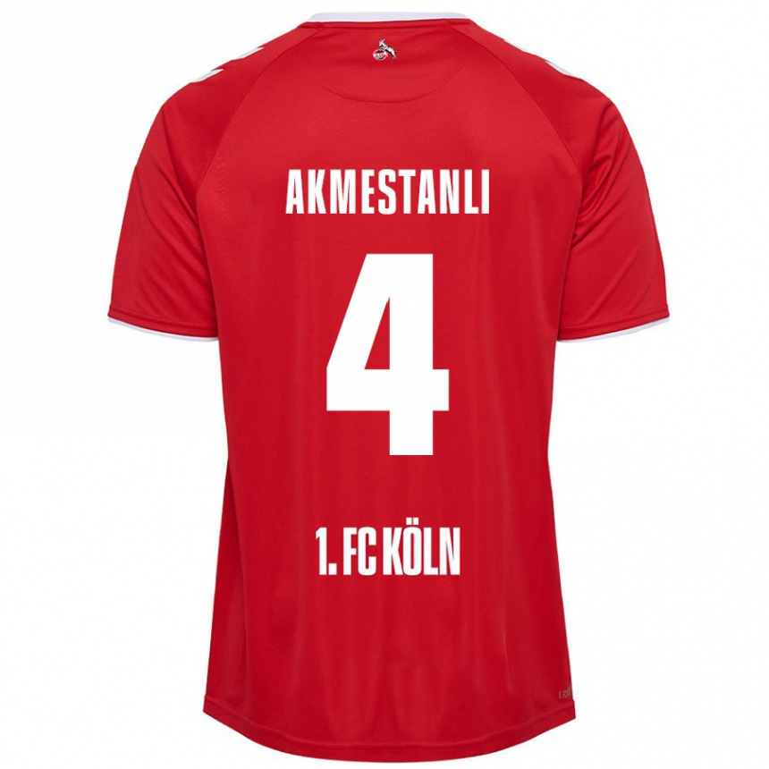 Mujer Fútbol Camiseta Teoman Akmestanli #4 Rojo Blanco 2ª Equipación 2024/25 México