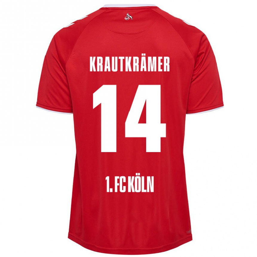 Mujer Fútbol Camiseta Jakob Krautkrämer #14 Rojo Blanco 2ª Equipación 2024/25 México