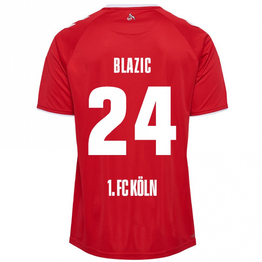 Mujer Fútbol Camiseta Alessandro Blazic #24 Rojo Blanco 2ª Equipación 2024/25 México