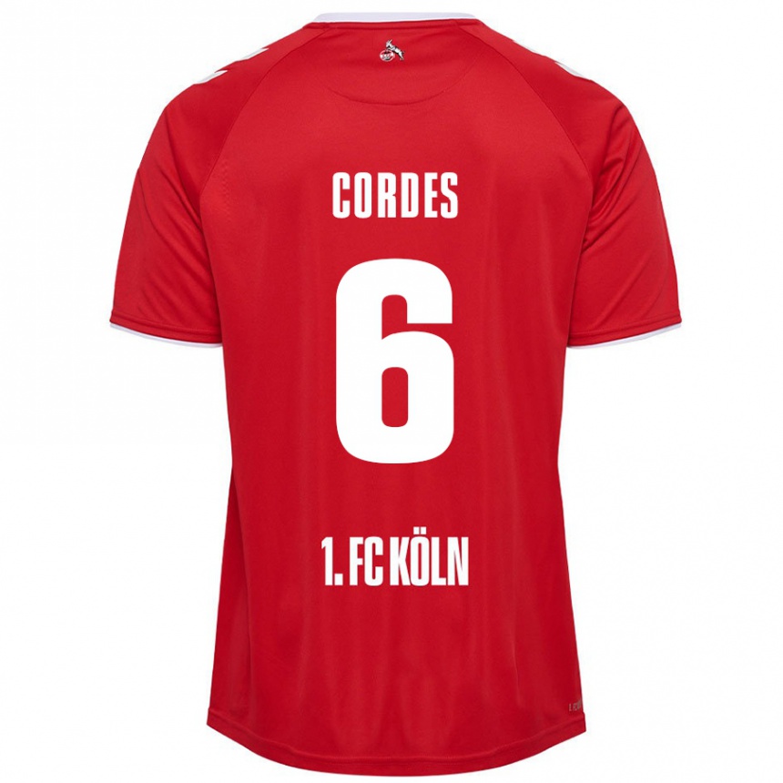 Mujer Fútbol Camiseta Lotta Cordes #6 Rojo Blanco 2ª Equipación 2024/25 México