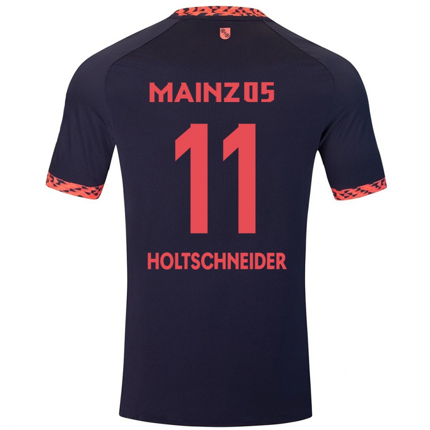 Mujer Fútbol Camiseta Hannah Holtschneider #11 Azul Coral Rojo 2ª Equipación 2024/25 México