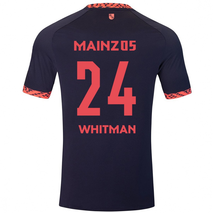 Mujer Fútbol Camiseta Katherine Whitman #24 Azul Coral Rojo 2ª Equipación 2024/25 México