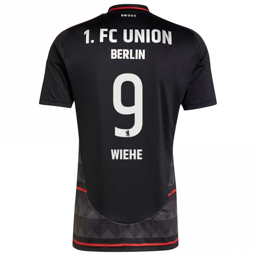 Mujer Fútbol Camiseta Jakob Wiehe #9 Negro 2ª Equipación 2024/25 México