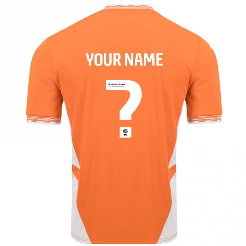 Niño Fútbol Camiseta Su Nombre #0 Naranja Blanco 1ª Equipación 2024/25 México