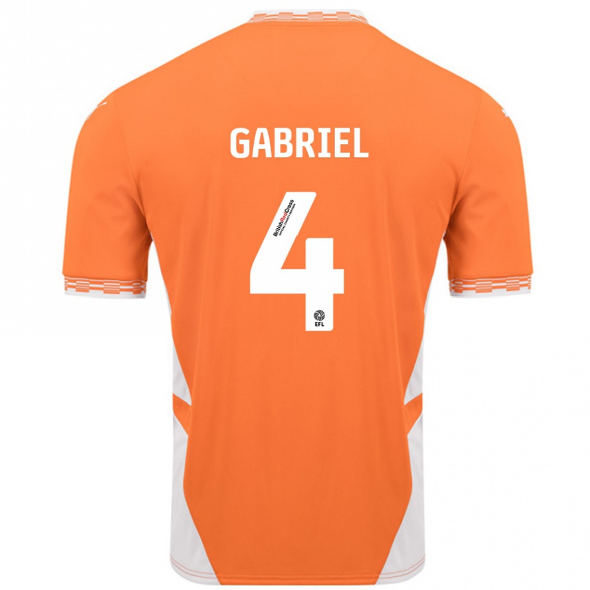 Niño Fútbol Camiseta Jordan Lawrence-Gabriel #4 Naranja Blanco 1ª Equipación 2024/25 México