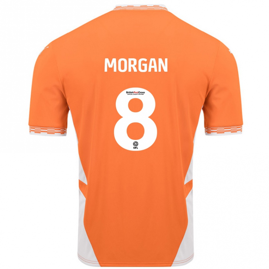 Niño Fútbol Camiseta Albie Morgan #8 Naranja Blanco 1ª Equipación 2024/25 México