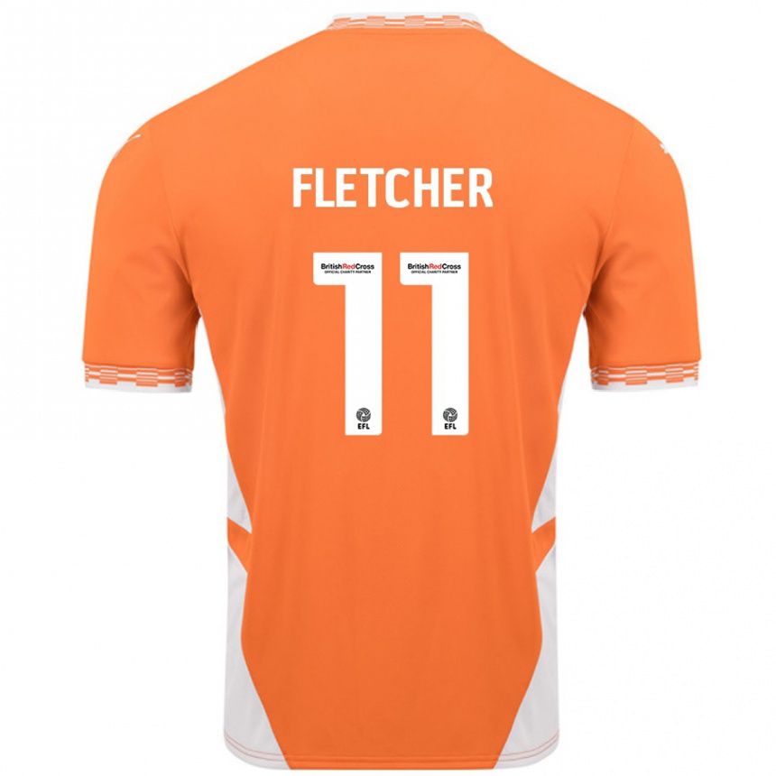 Niño Fútbol Camiseta Ashley Fletcher #11 Naranja Blanco 1ª Equipación 2024/25 México