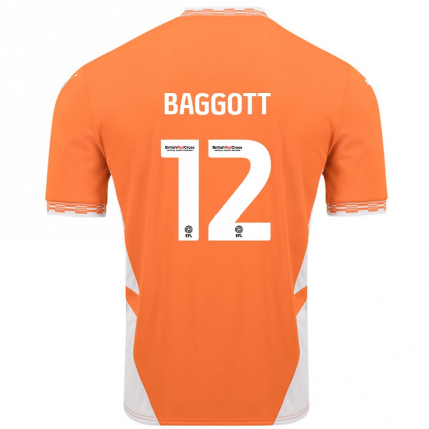 Niño Fútbol Camiseta Elkan Baggott #12 Naranja Blanco 1ª Equipación 2024/25 México