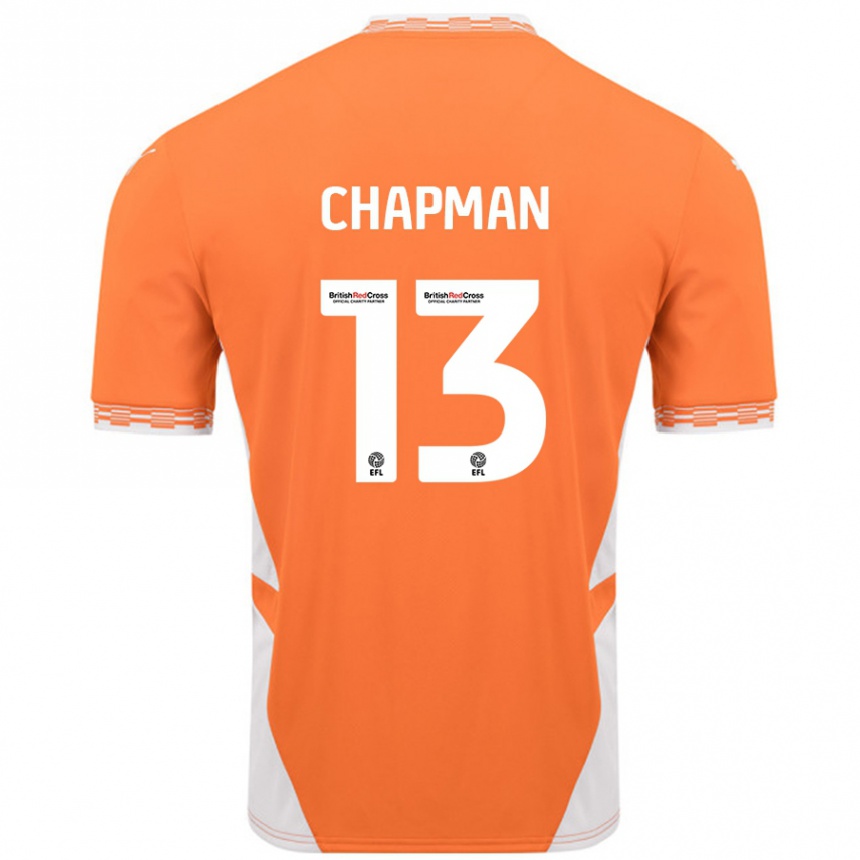 Niño Fútbol Camiseta Mackenzie Chapman #13 Naranja Blanco 1ª Equipación 2024/25 México