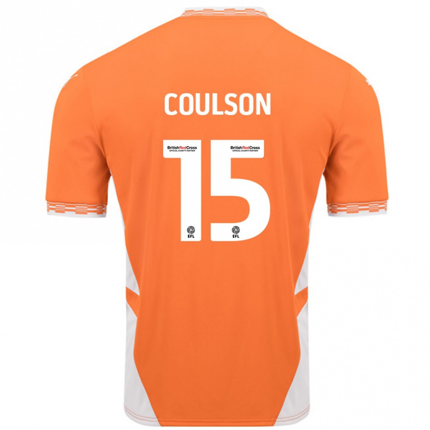 Niño Fútbol Camiseta Hayden Coulson #15 Naranja Blanco 1ª Equipación 2024/25 México