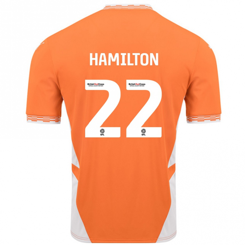 Niño Fútbol Camiseta Cj Hamilton #22 Naranja Blanco 1ª Equipación 2024/25 México