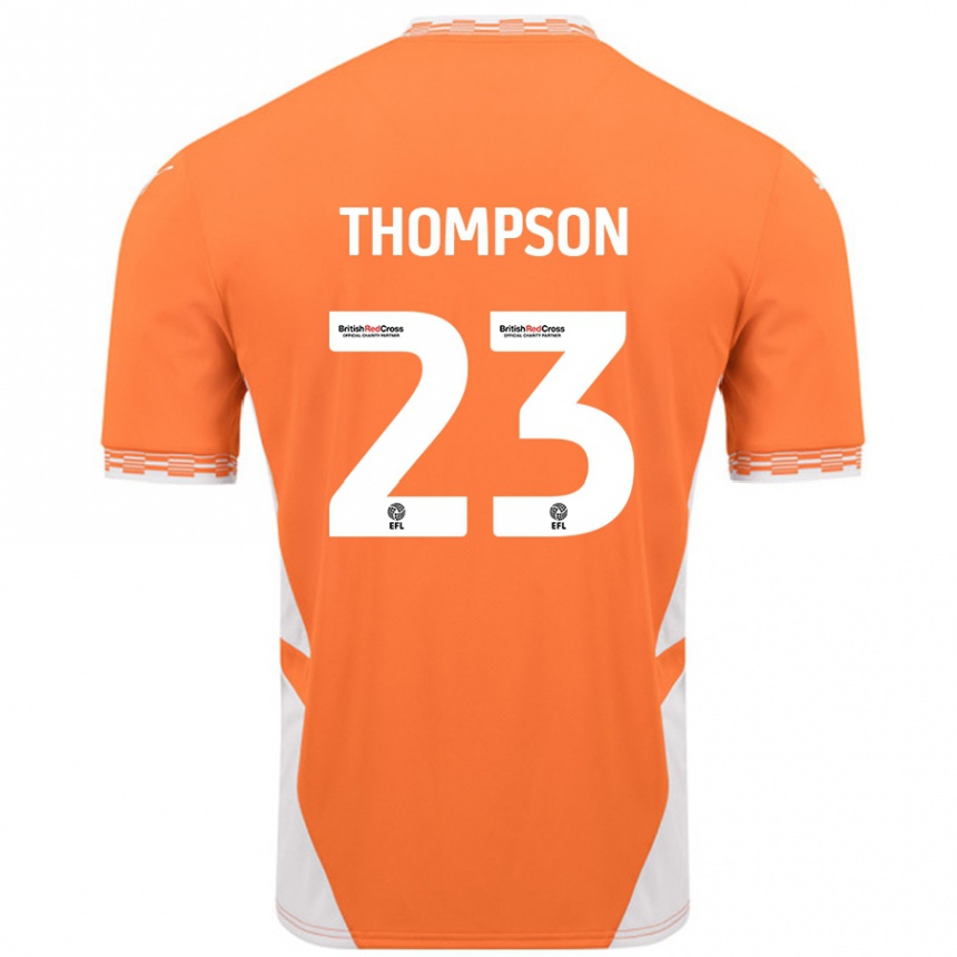 Niño Fútbol Camiseta Dominic Thompson #23 Naranja Blanco 1ª Equipación 2024/25 México