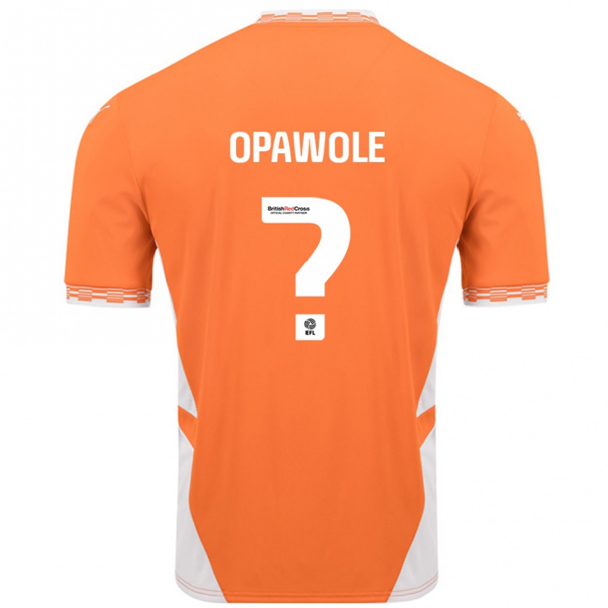 Niño Fútbol Camiseta Johnson Opawole #0 Naranja Blanco 1ª Equipación 2024/25 México