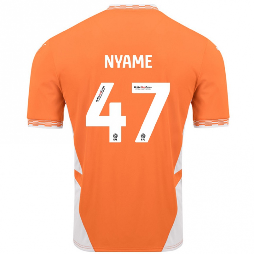 Niño Fútbol Camiseta Josh Nyame #47 Naranja Blanco 1ª Equipación 2024/25 México