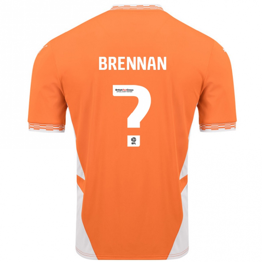 Niño Fútbol Camiseta Emily Brennan #0 Naranja Blanco 1ª Equipación 2024/25 México