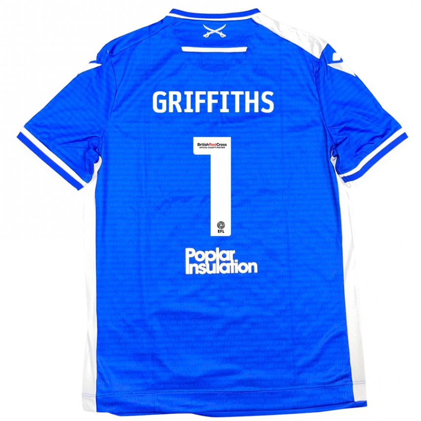 Niño Fútbol Camiseta Josh Griffiths #1 Azul Blanco 1ª Equipación 2024/25 México