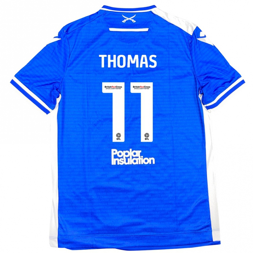 Niño Fútbol Camiseta Luke Thomas #11 Azul Blanco 1ª Equipación 2024/25 México