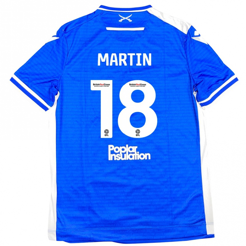 Niño Fútbol Camiseta Chris Martin #18 Azul Blanco 1ª Equipación 2024/25 México