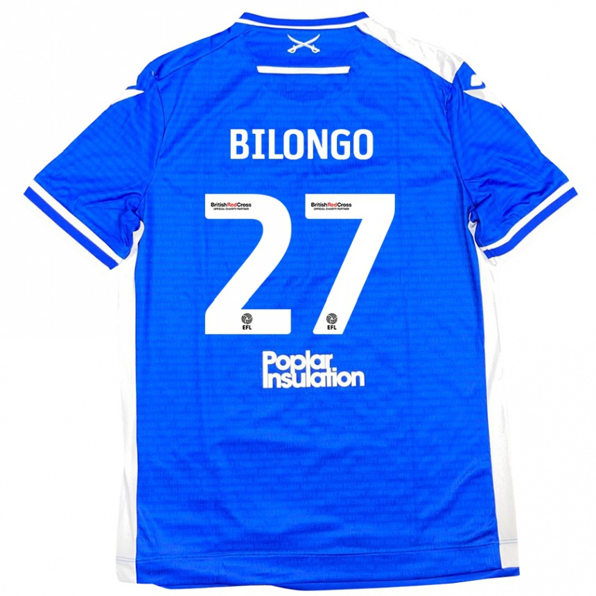 Niño Fútbol Camiseta Bryant Bilongo #27 Azul Blanco 1ª Equipación 2024/25 México