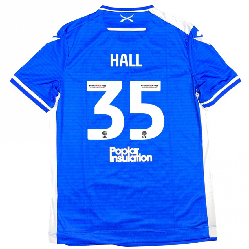 Niño Fútbol Camiseta Matt Hall #35 Azul Blanco 1ª Equipación 2024/25 México